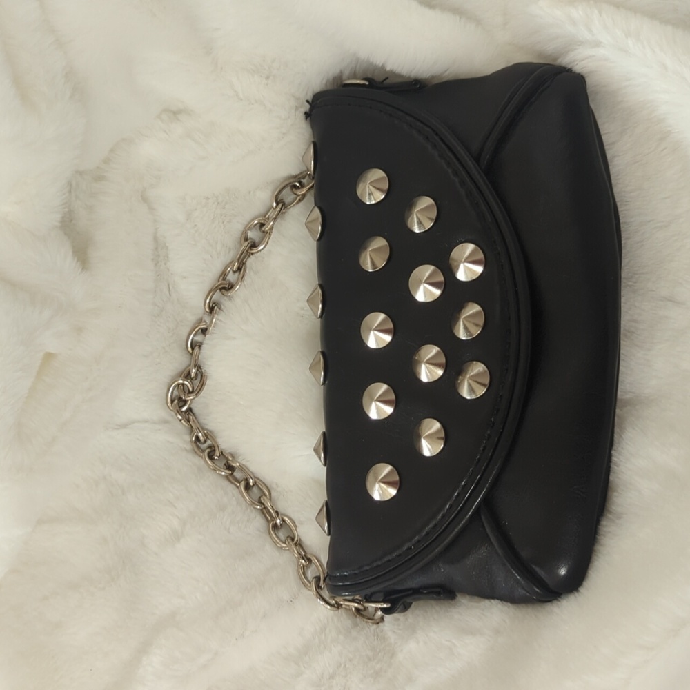 Faux Leather studded wristlet
